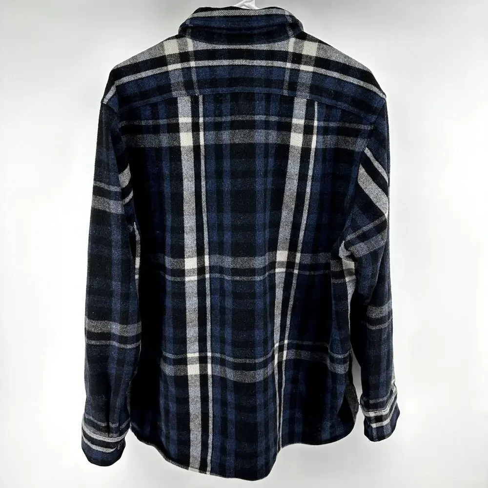 J.Crew x Wallace & Barnes Heavy Duty Wool Blend MD Flannel Shirt Jacket Plaid XL